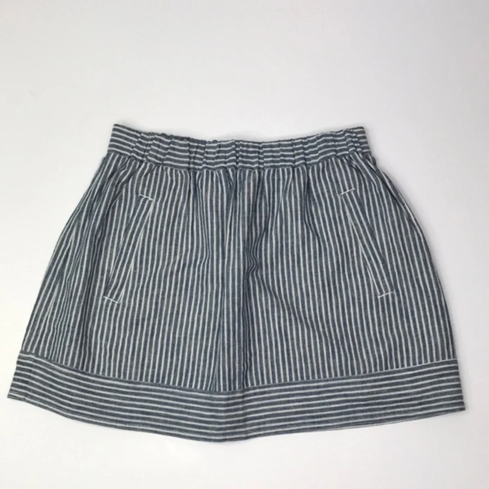 J. CREW Factory Blue/White Striped Linen Skirt XS - Picture 1 of 6